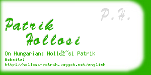 patrik hollosi business card